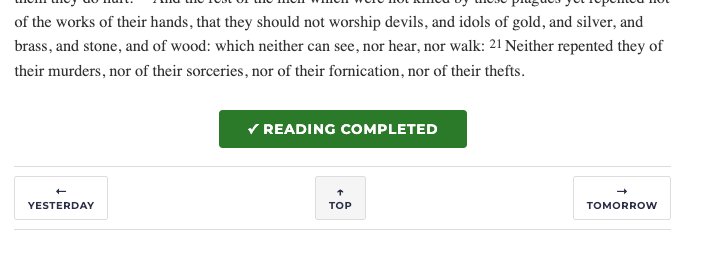 Green Reading Completed confirmation button